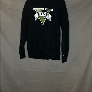 GTAV Black Hoodie with Green V Logo